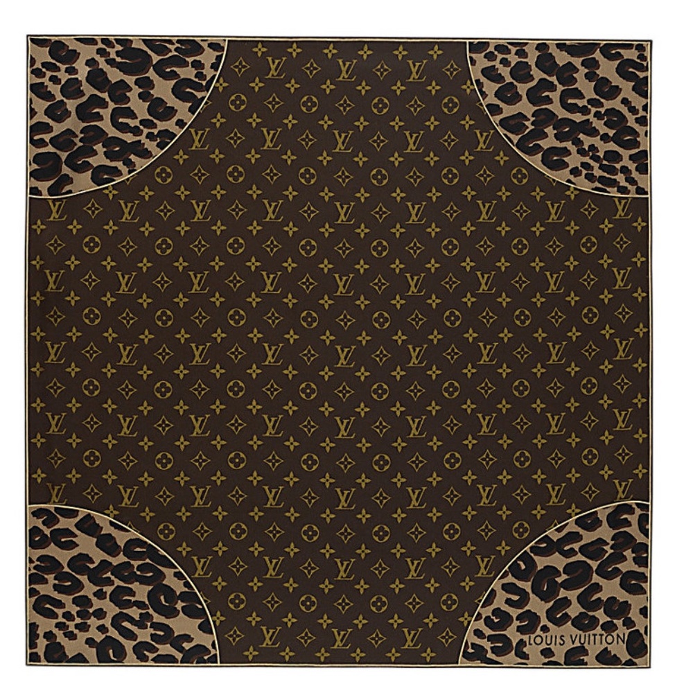 New Louis Vuitton Scarf Leopard Print Monogram Flower Silk Wrap - Picture 7 of 16